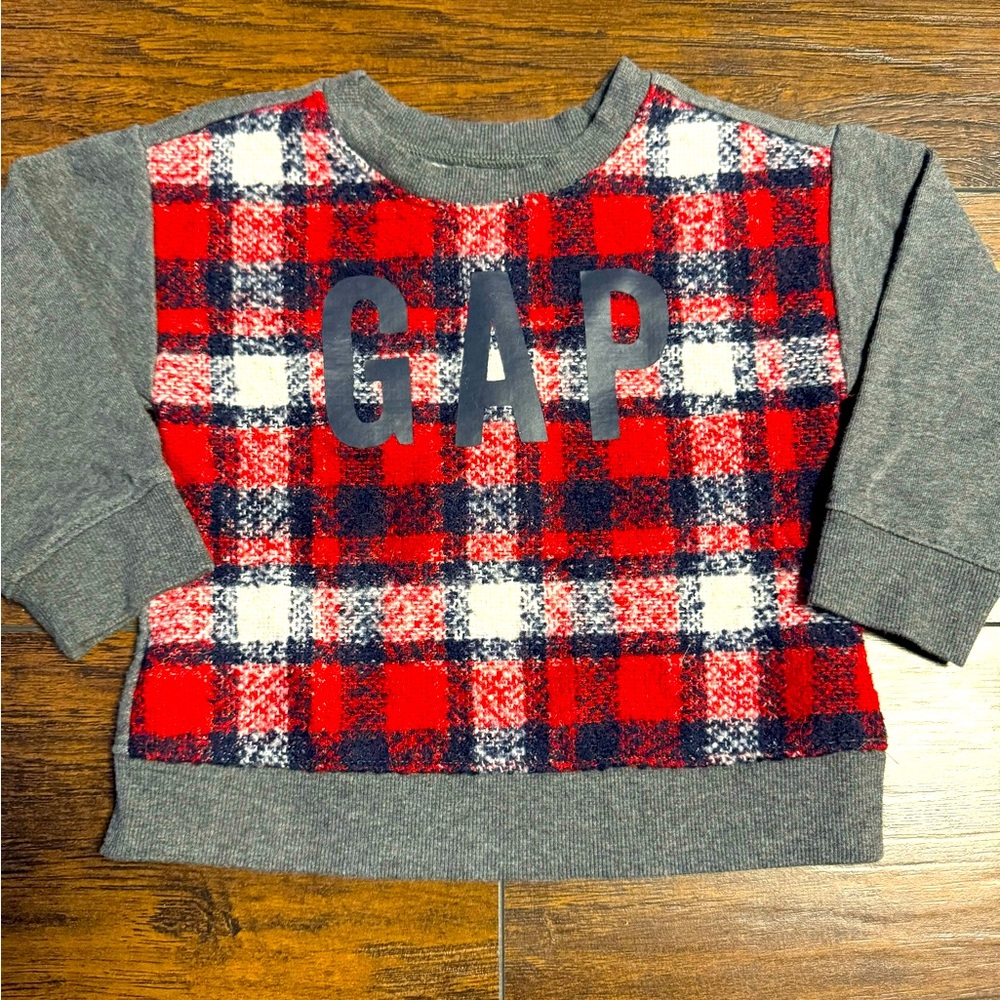 Baby Gap + Pendleton Merge Crew Neck Sweater Baby Size 18-24 Months Red/Blue